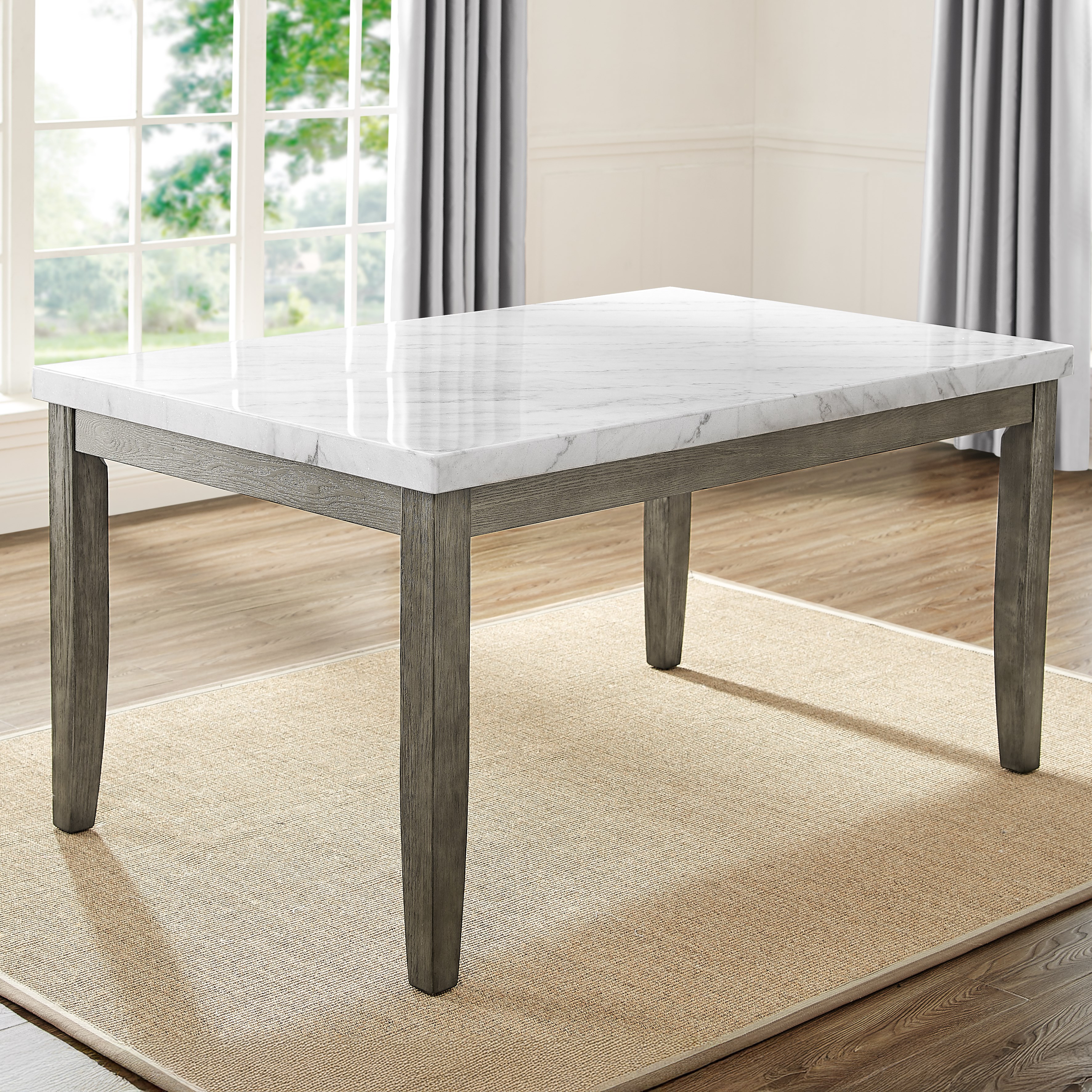 Guangxi White Marble Top Dining Table