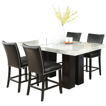 5-Piece Rectangle Counter Set w/ Black Chair