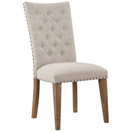 Upholstered Dining Side Chair with Tufting