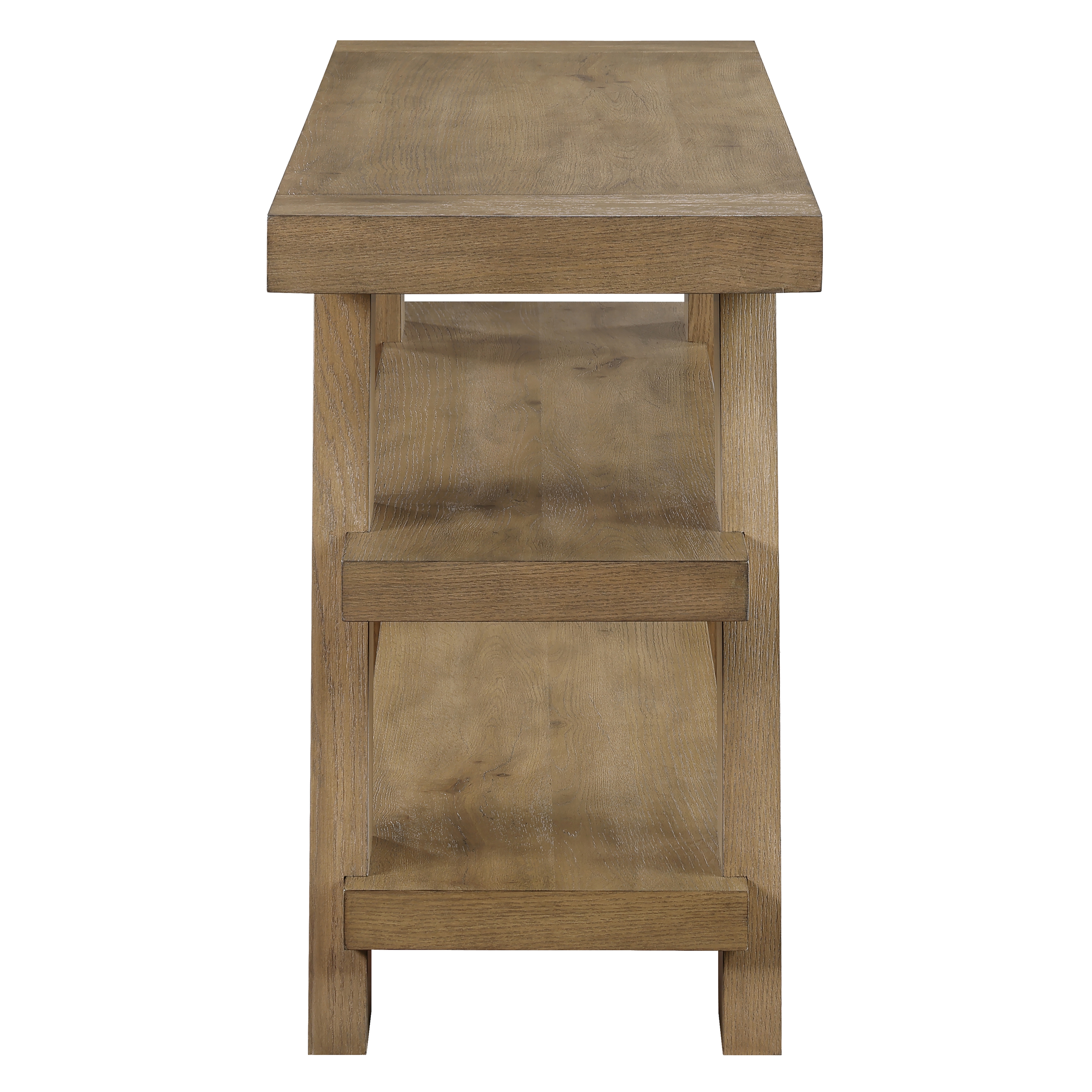 64" Solid Wood TV Console w/Open Shelves