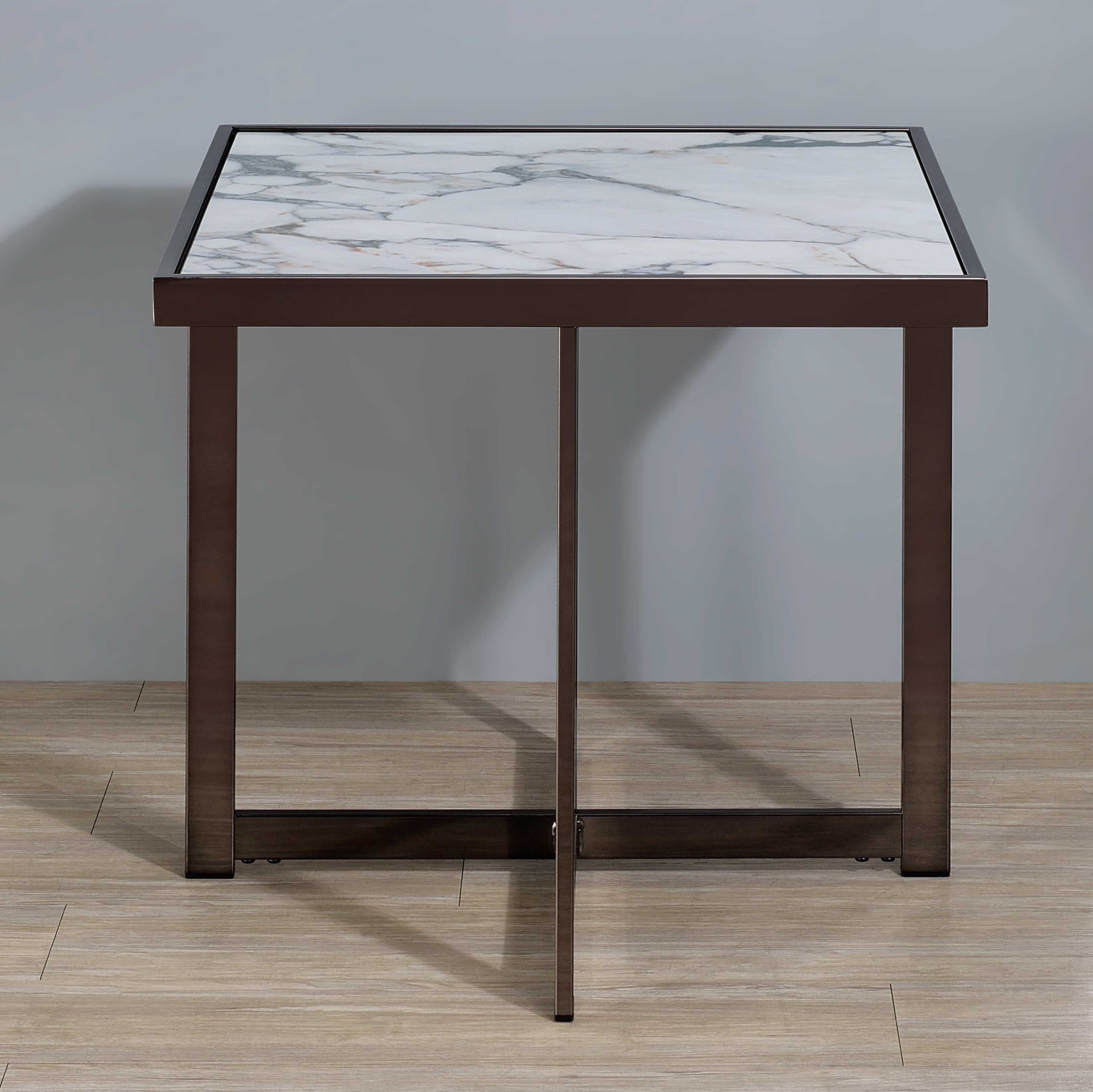 24" Sq. End Table w/Sintered Stone Inlay