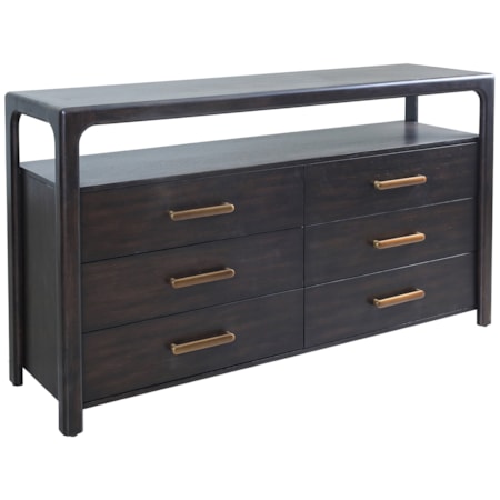 6-Drawer Dresser w/Open Shelf