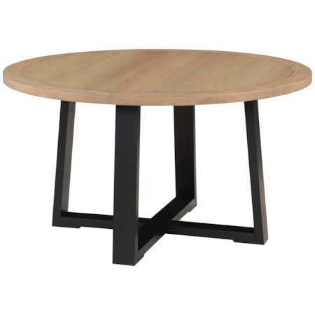 54" Round Two-Tone Dining Table w/Sled Base