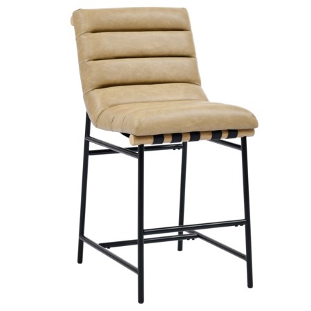 Vegan Leather Counter Chair w/Channeling