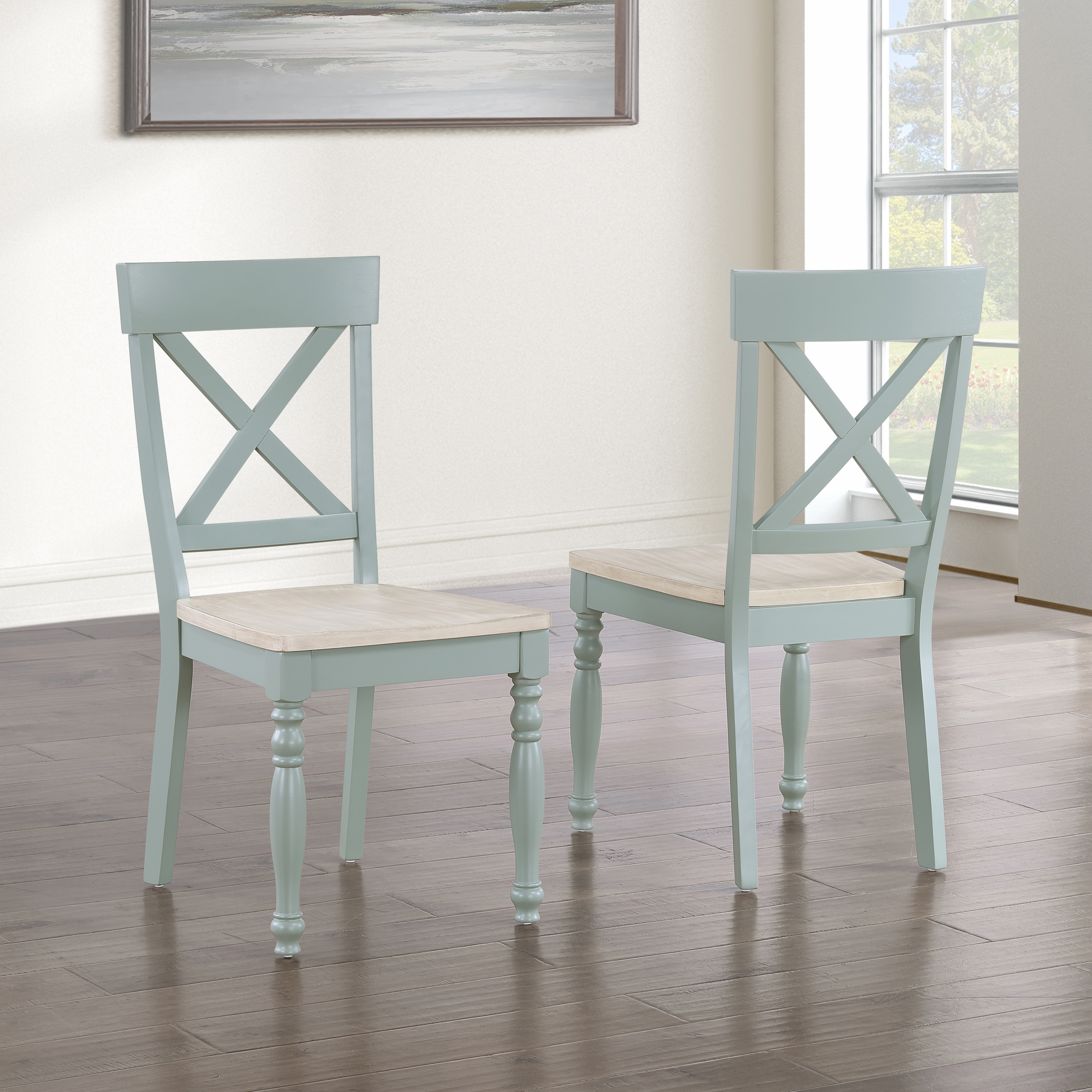 5-pc. Dining Set w/X-Back Side Chairs