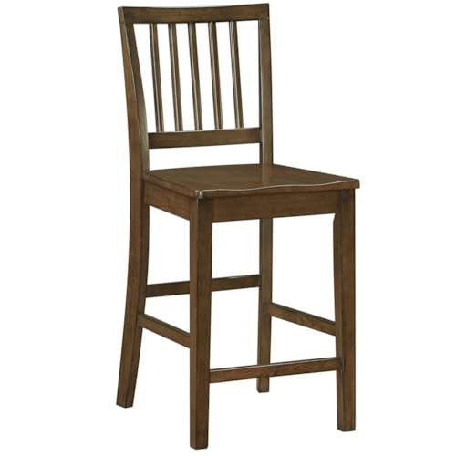Transitional Slat-Back Counter Chair