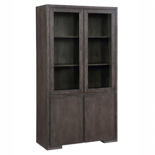 Contemporary Display Curio w/Soft-Touch Glass Doors