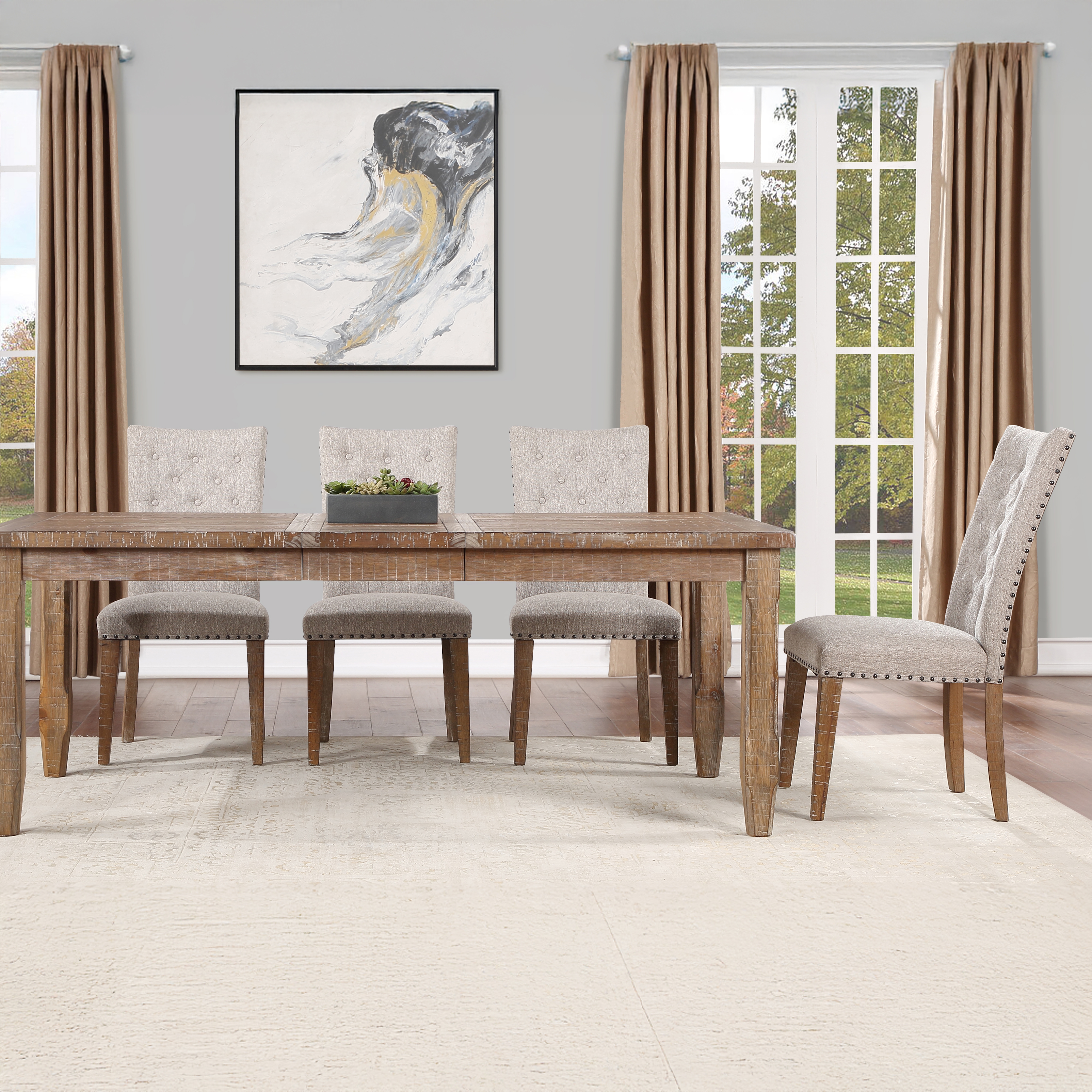 Steve Silver Riverdale Upholstered Dining Side Chair with Tufting