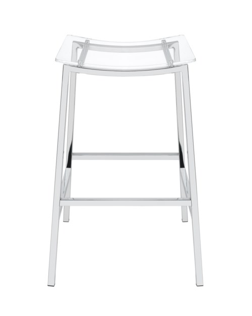 Contemporary Backless Bar Stool with Acrylic Seat