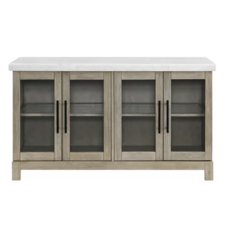 Carena White Marble Top Sideboard with Built-in Lighting