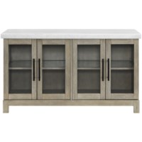 Carena White Marble Top Sideboard with Built-in Lighting