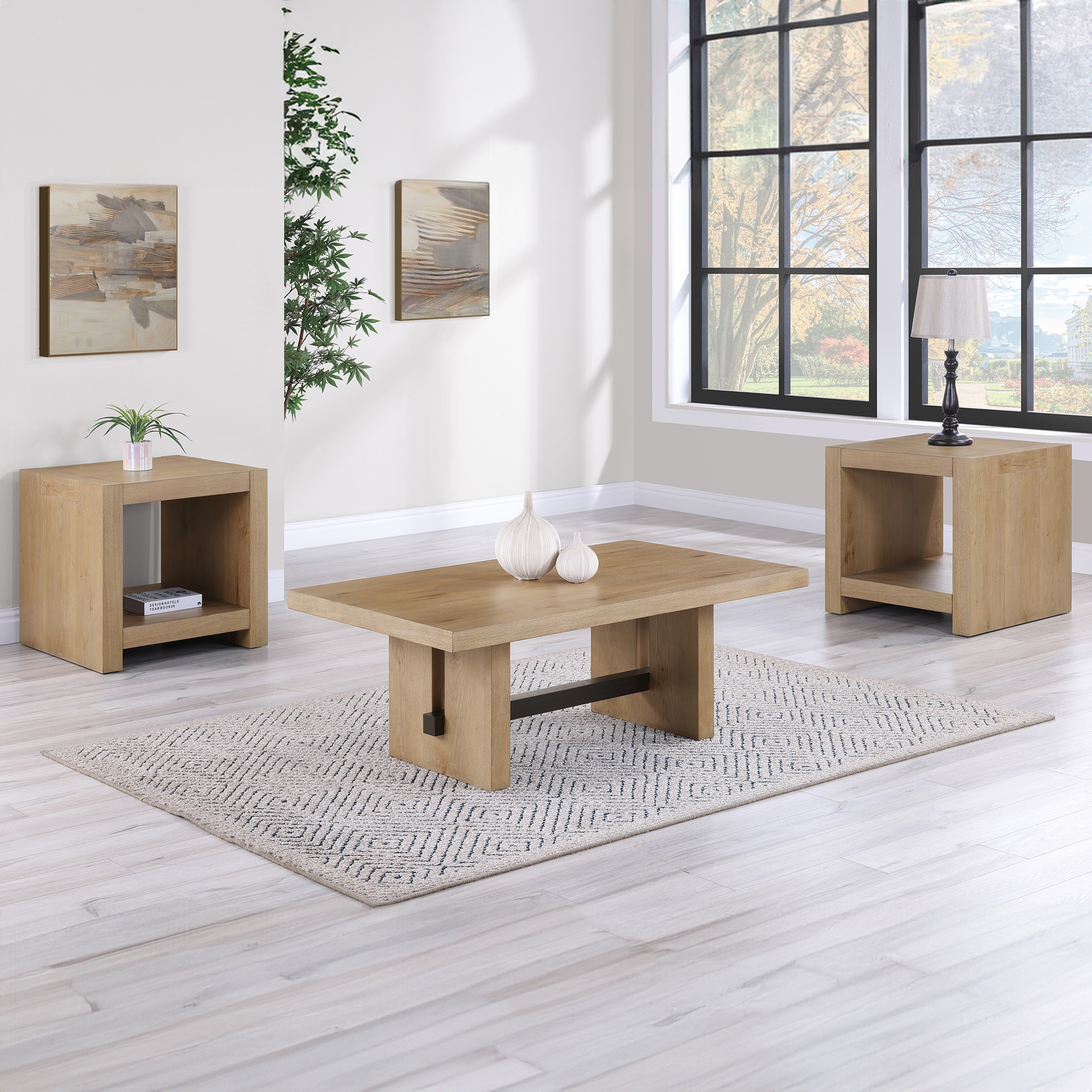 Steve Silver Aubrey 48" Trestle-Base Cocktail Table