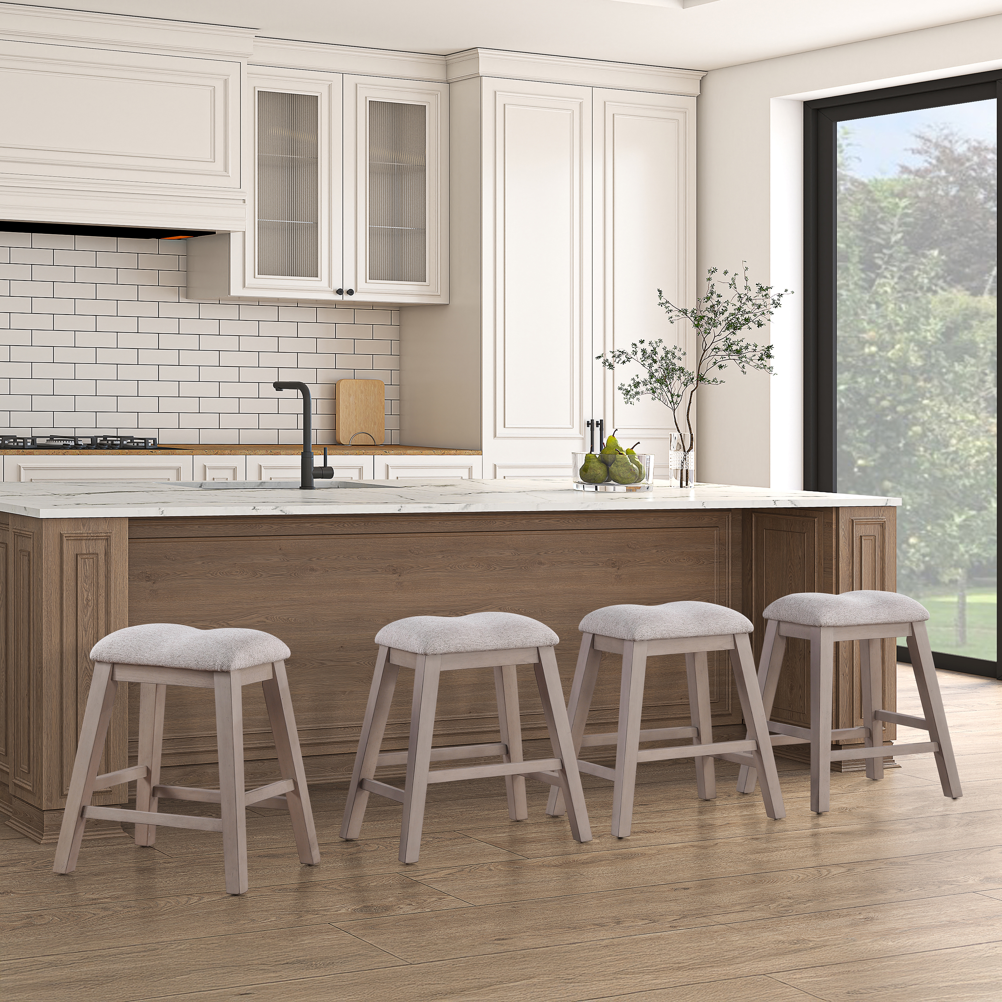 Steve Silver Taylor Upholstered Backless Counter Stool