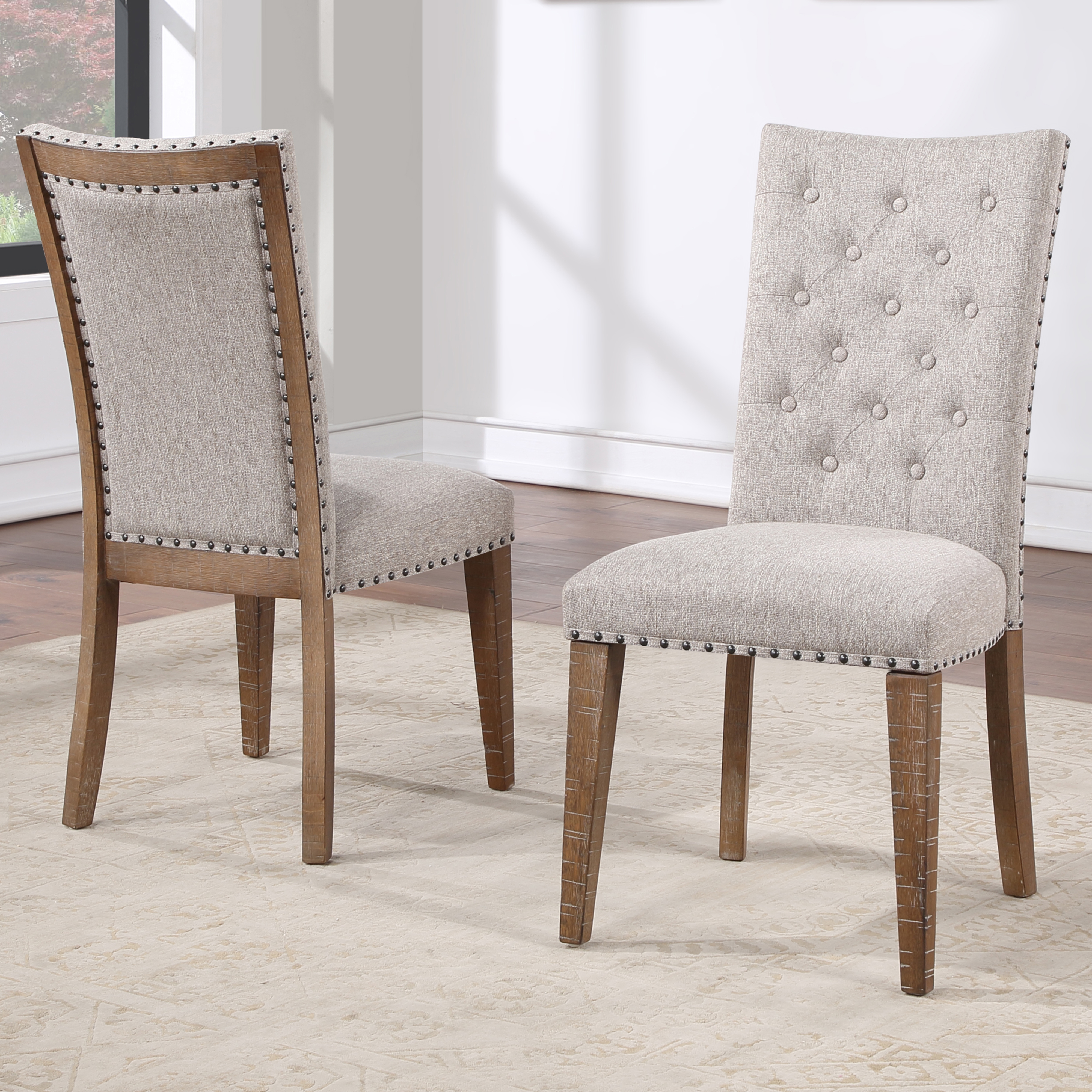 Steve Silver Riverdale Upholstered Dining Side Chair with Tufting