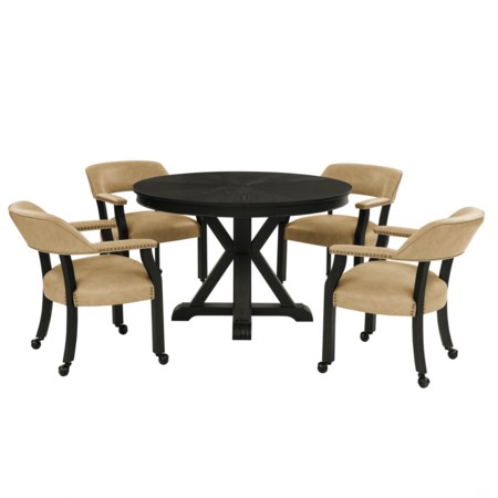 5-Piece Dining Set, Black Finish