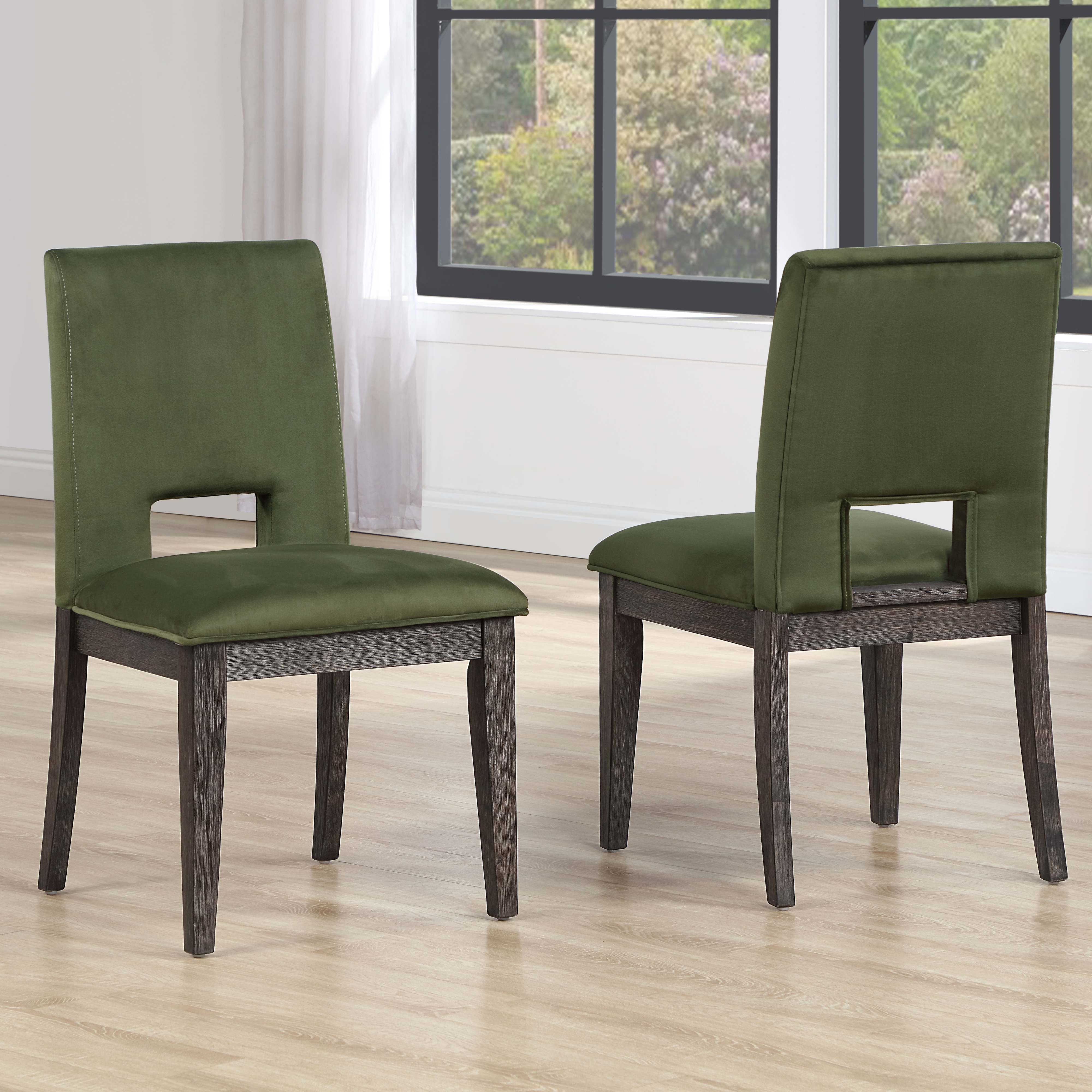 Evan 6-Piece Table Set W Green Chairs Be