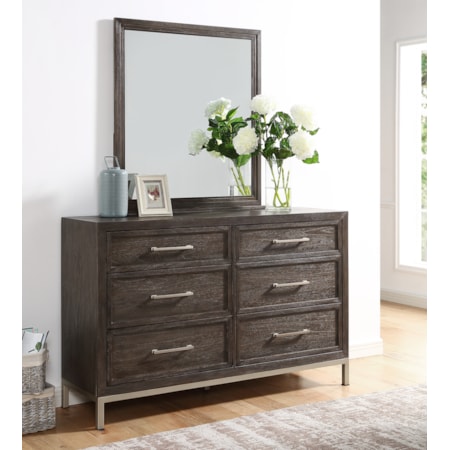 Dresser and Mirror Set