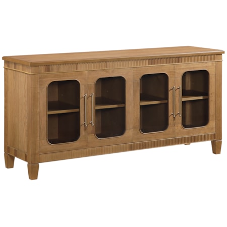 Rounded Glass Door Server w/Adj. Shelves