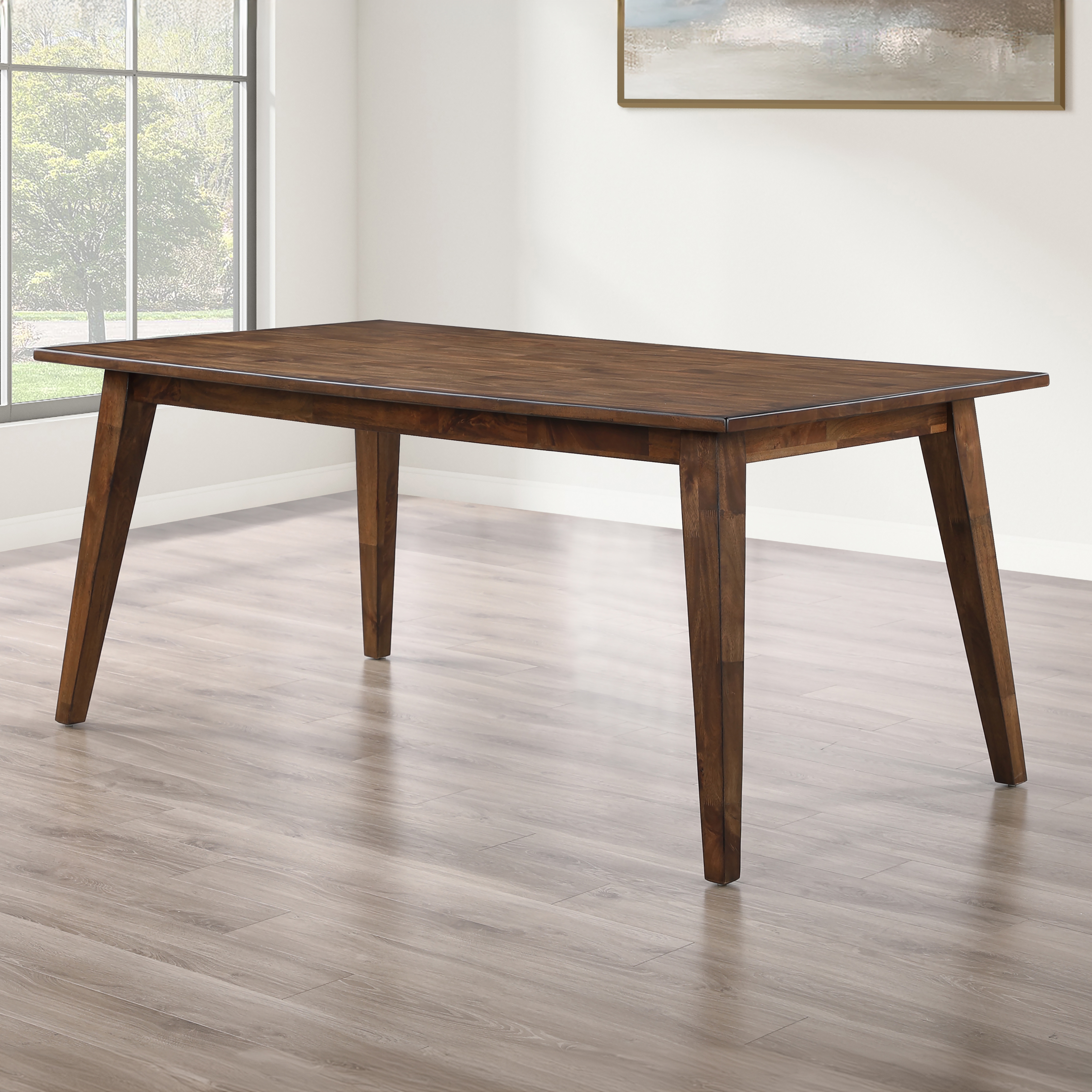 72" Wooden Dining Table w/Tapered Splay Legs