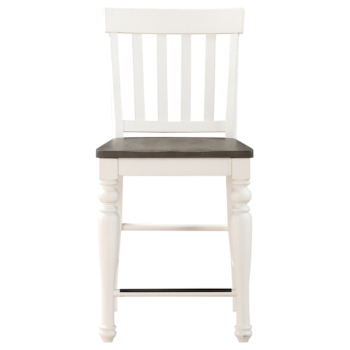 Counter Height Stool with Slat Backrest