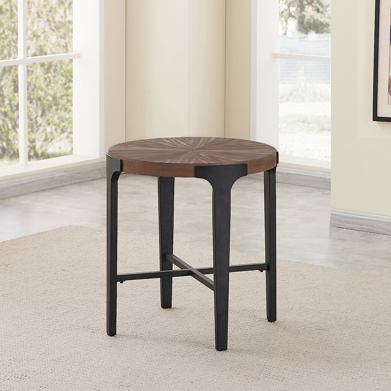 Prime Chevron Round End Table