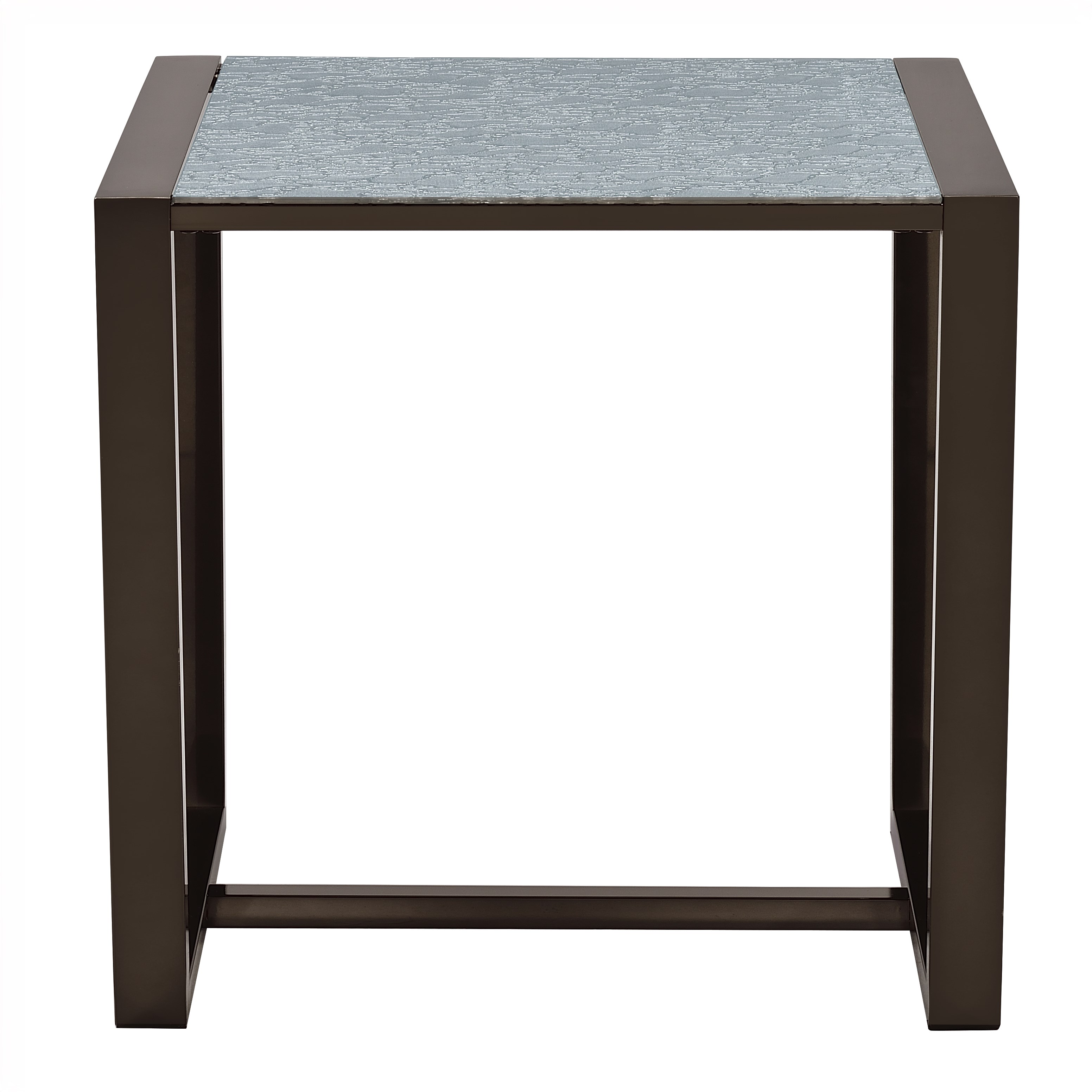 Patterned Mirror-Top End Table
