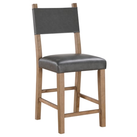 Faux-Leather Open-Back Counter Chair