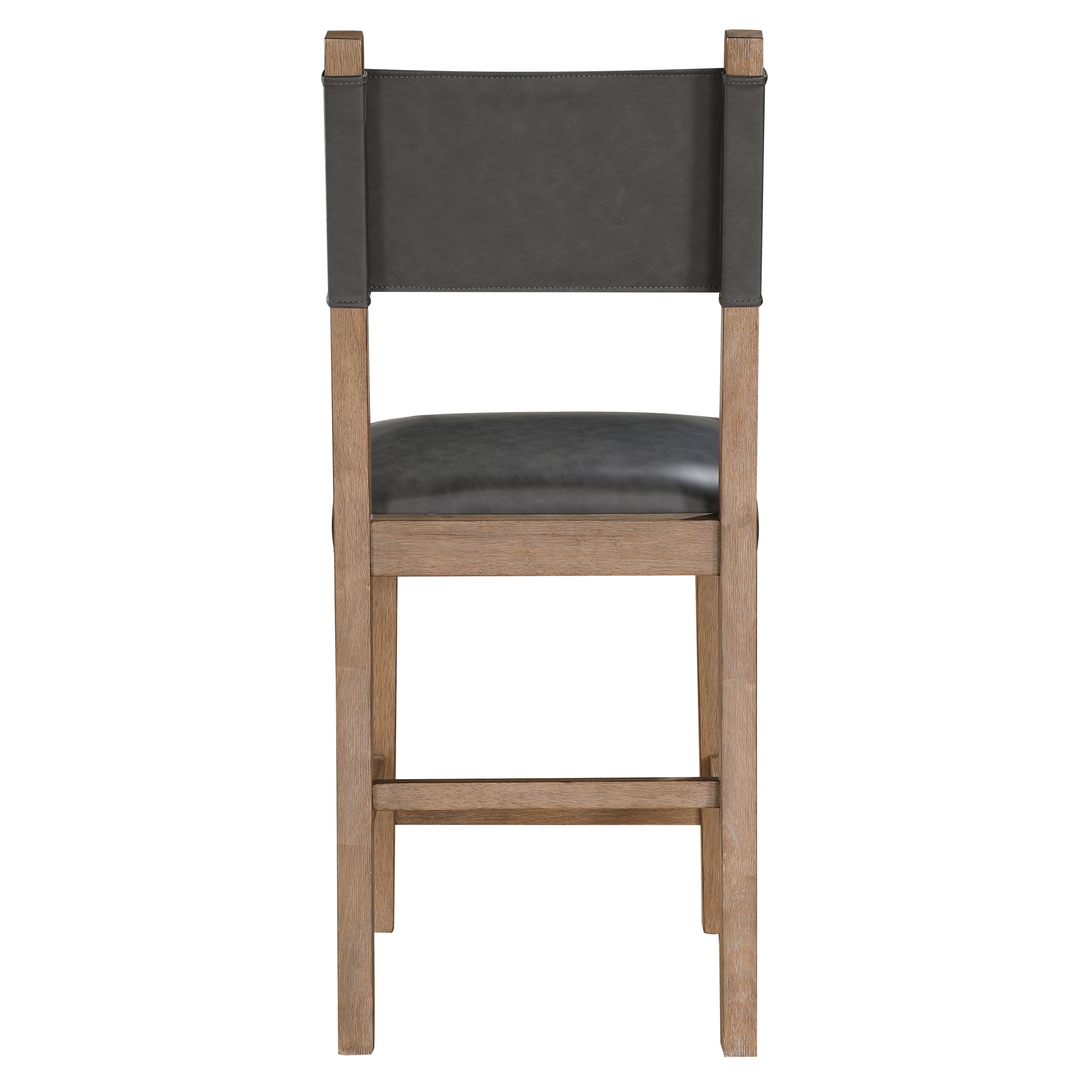 Faux-Leather Open-Back Counter Chair