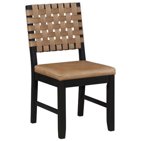 Upholstered Webbed-Back Dining Side Chair