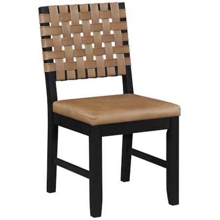 Upholstered Webbed-Back Dining Side Chair