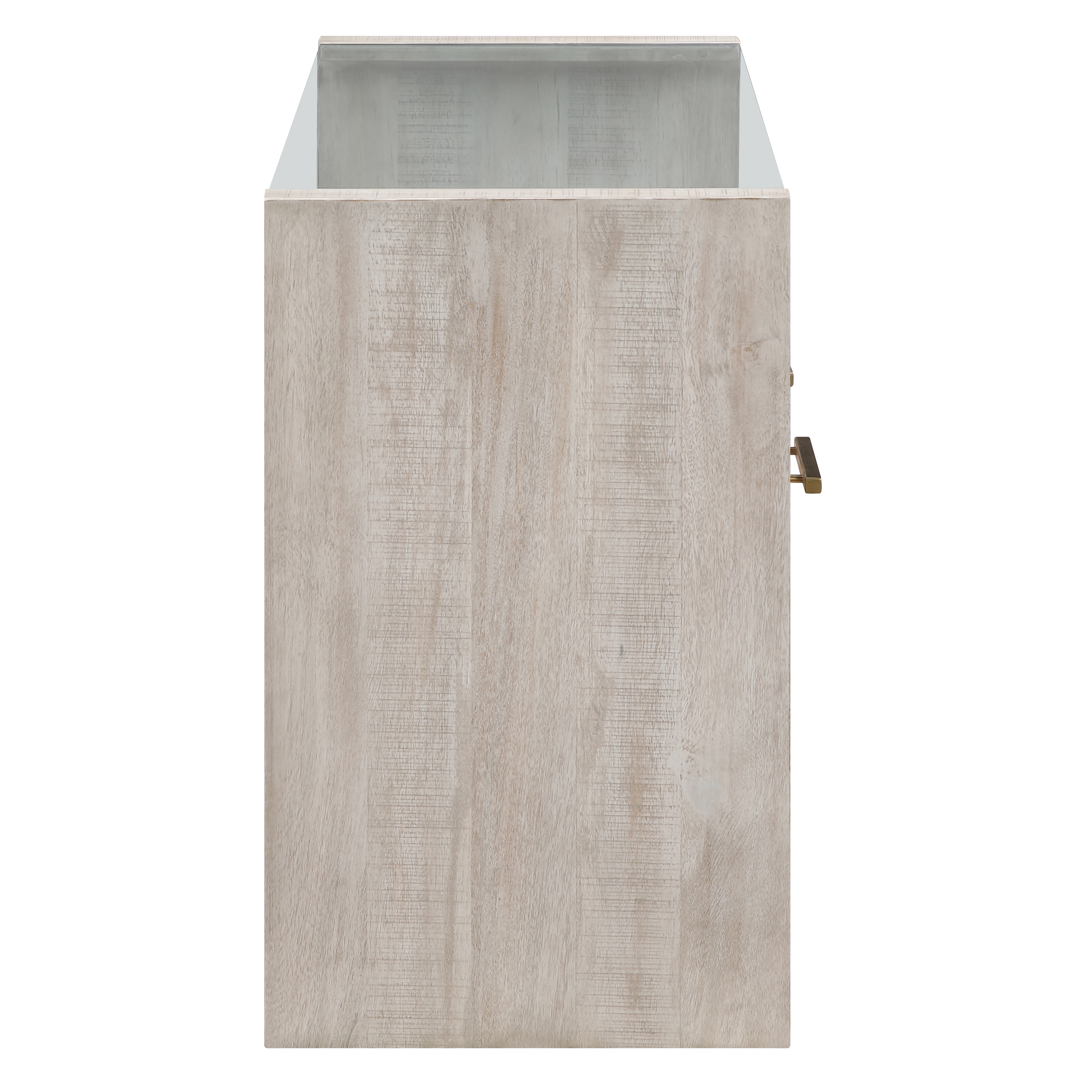 Modern Rustic Glass-Top Sofa Table