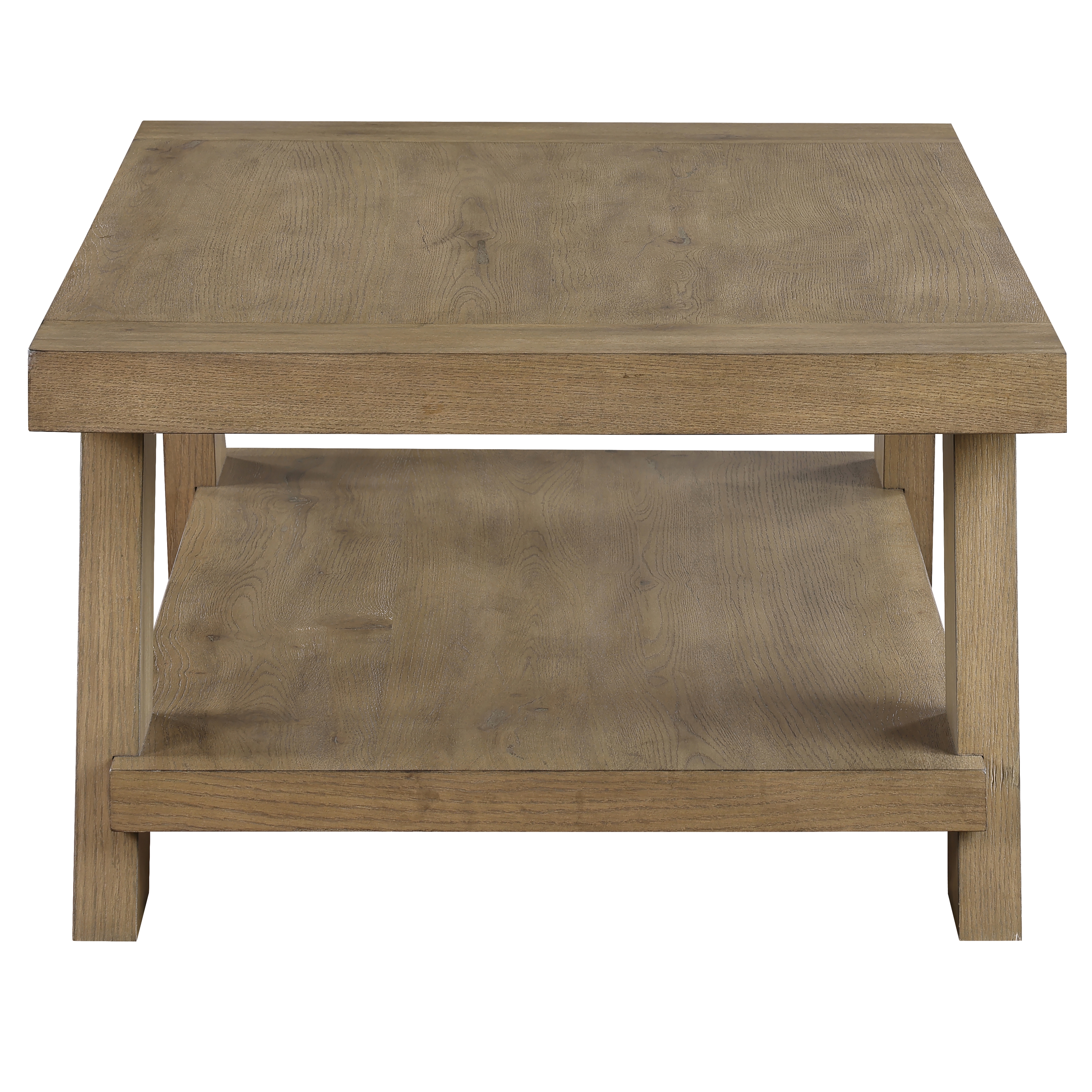 55" Solid Wood Coffee Table w/Lower Shelf