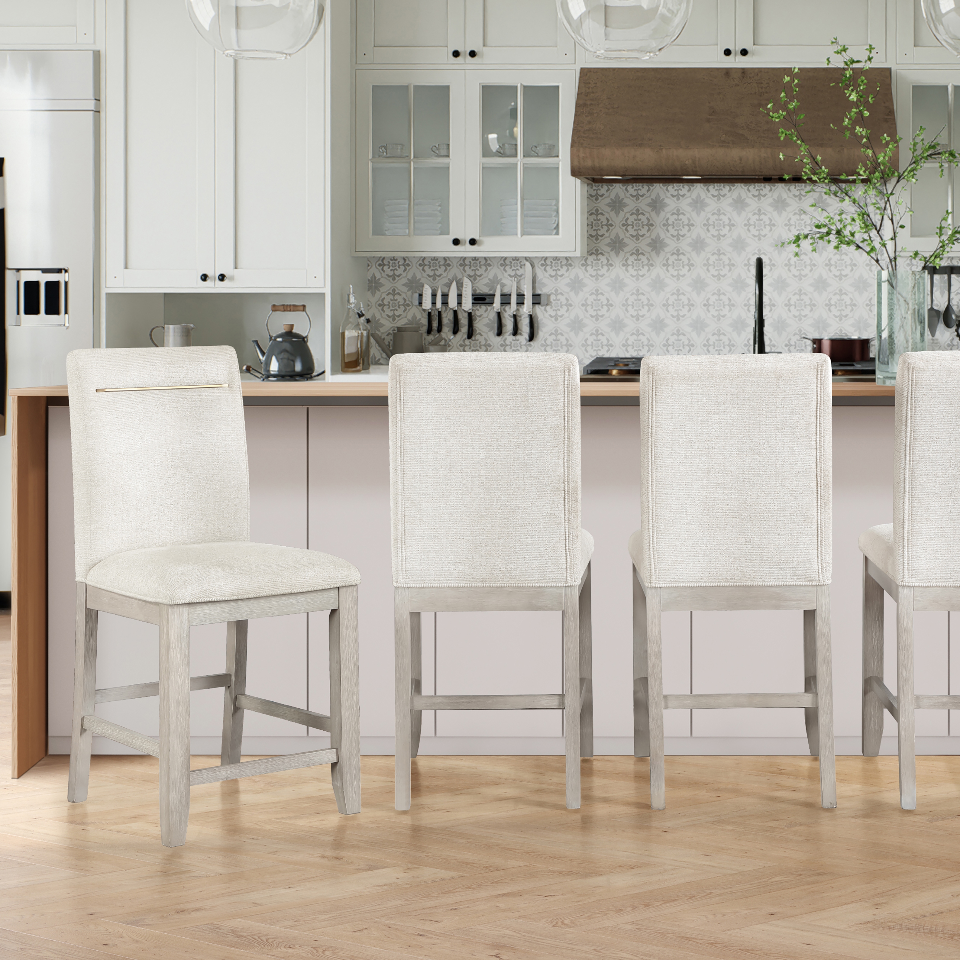 Steve Silver Garland Upholstered Full-Back Counter Stool