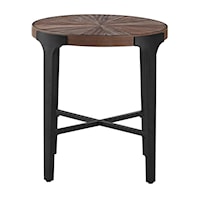 Chevron Contemporary 22-Inch Round End Table