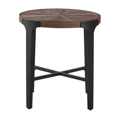 Chevron Contemporary 22-Inch Round End Table