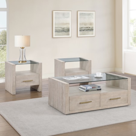 3-pc. Glass-Top Occasional Set