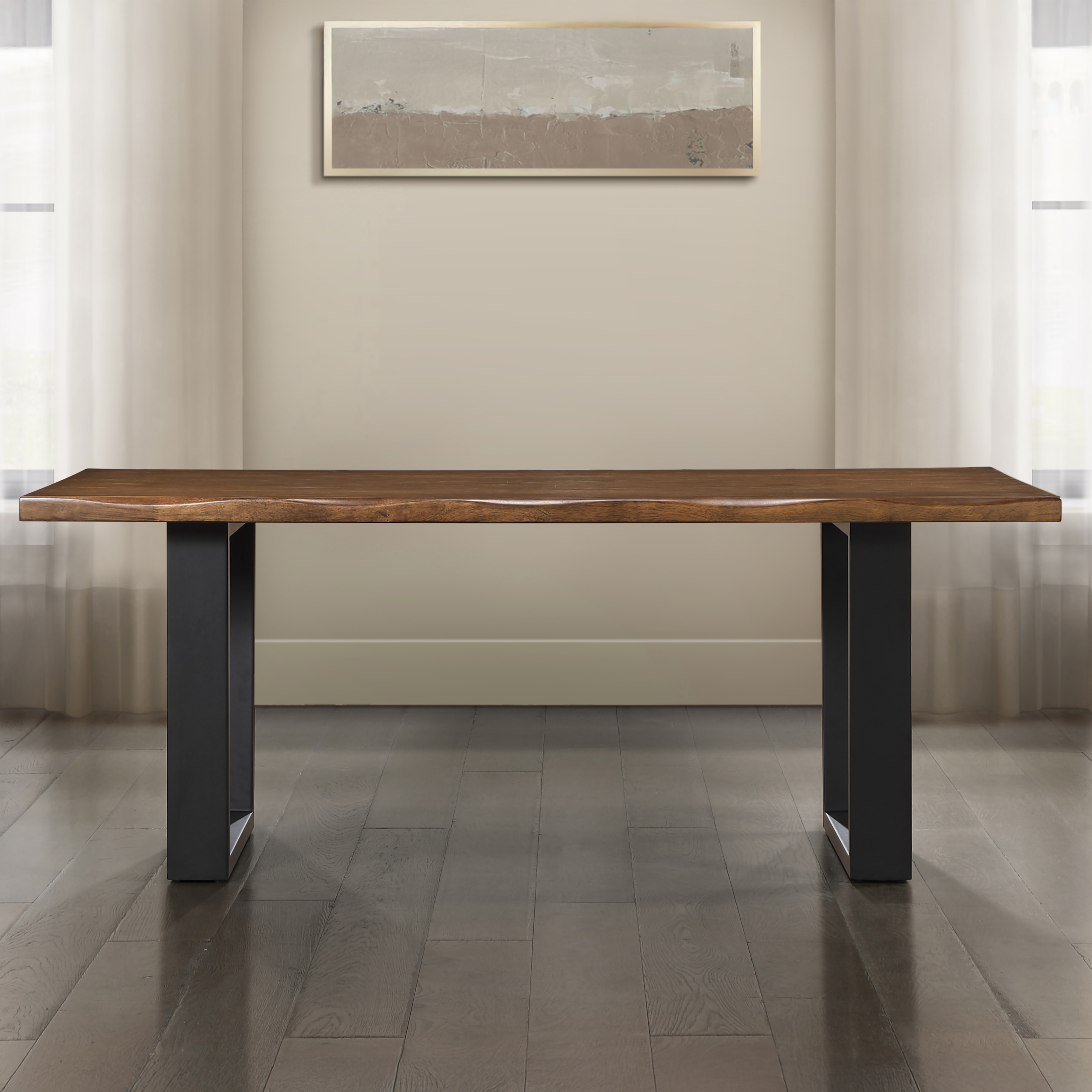 5-pc. Live-Edge Dining Set w/Uph. Chairs