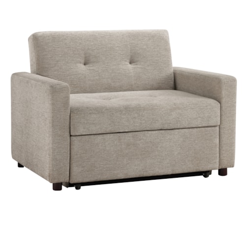 Mid-Century Modern Convertible Sleeper Chair w/Twin Mattress