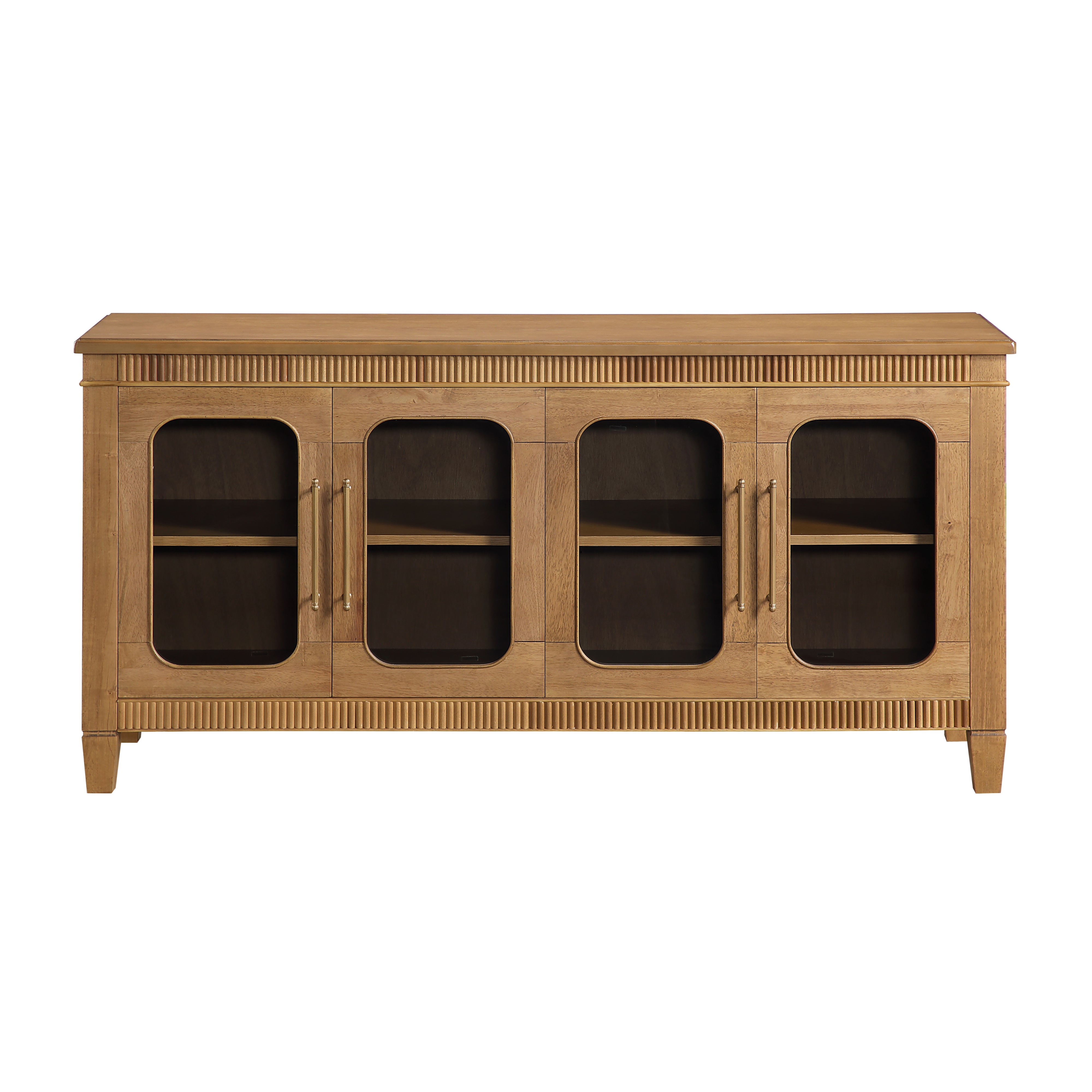 Rounded Glass Door Server w/Adj. Shelves