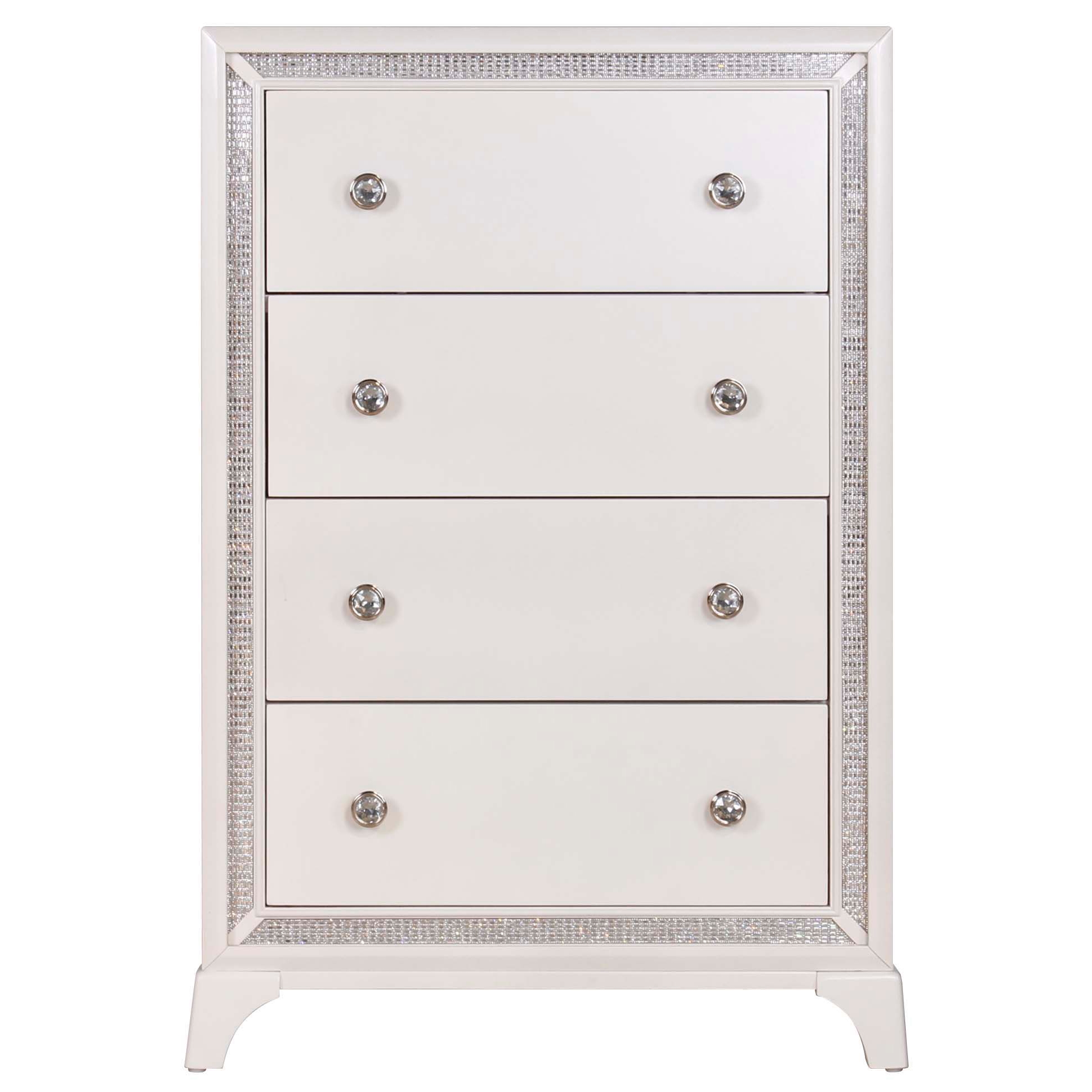 Illuminating 5-Drawer Chest w/Crystal Border