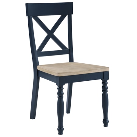 X-Back Side Chair w/Turned Front Legs