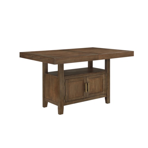 Elegant 60"-80" Extension Rect. Counter Table with Storage Drawers