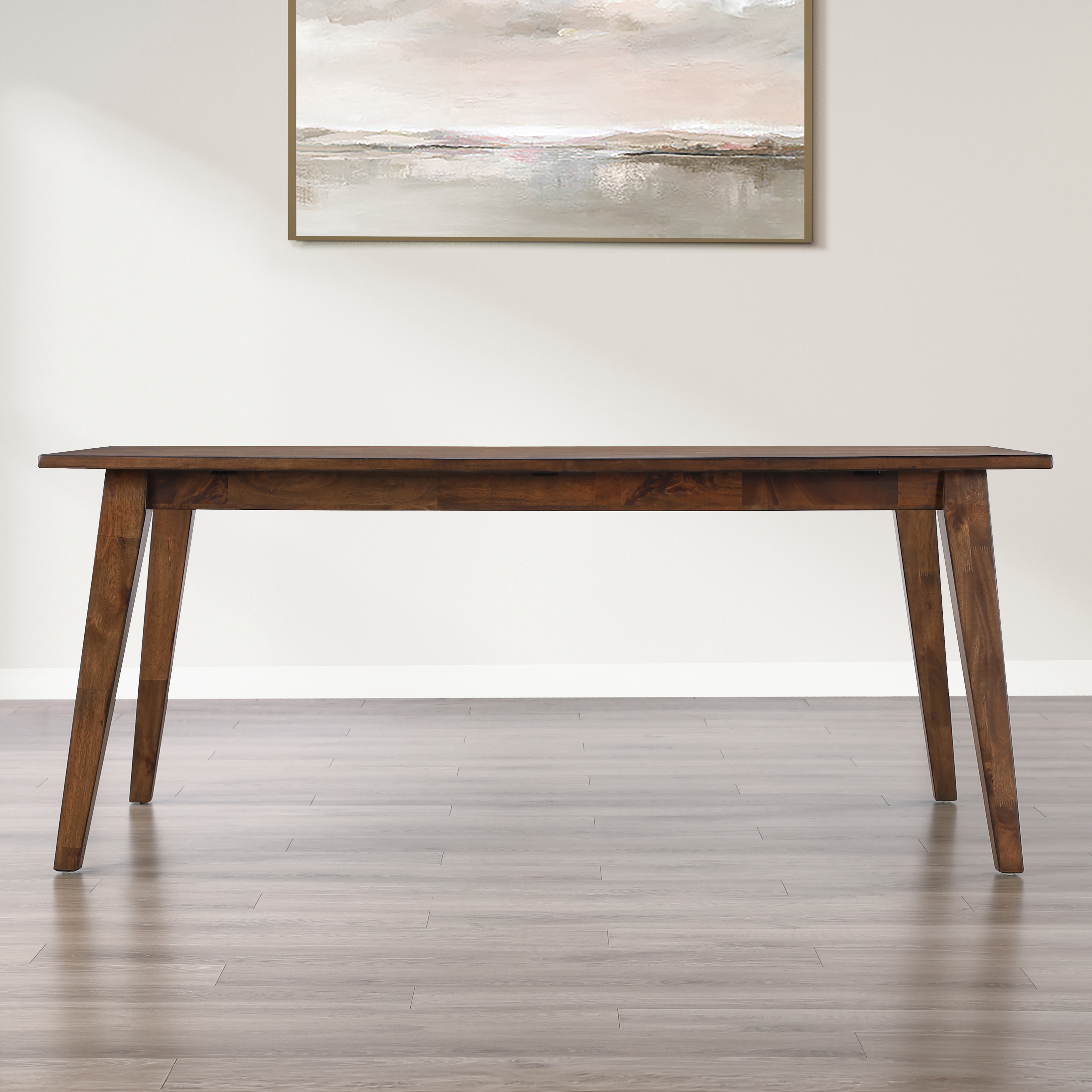 72" Wooden Dining Table w/Tapered Splay Legs
