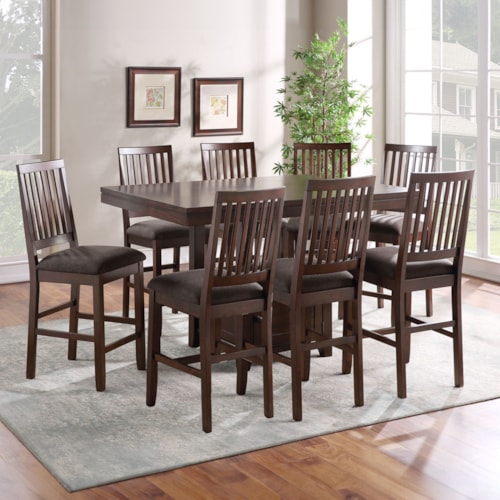 Transitional 9-Piece Counter-Height Dining Set