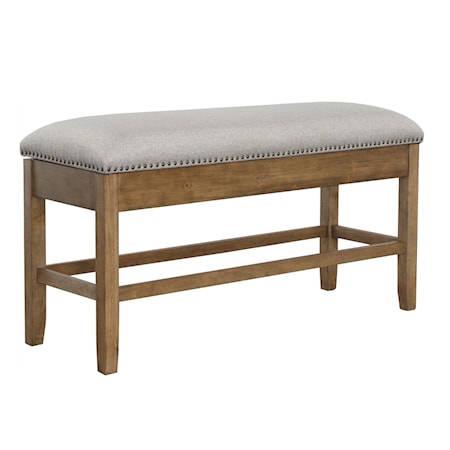 Upholstered Counter-Height Storage Bench