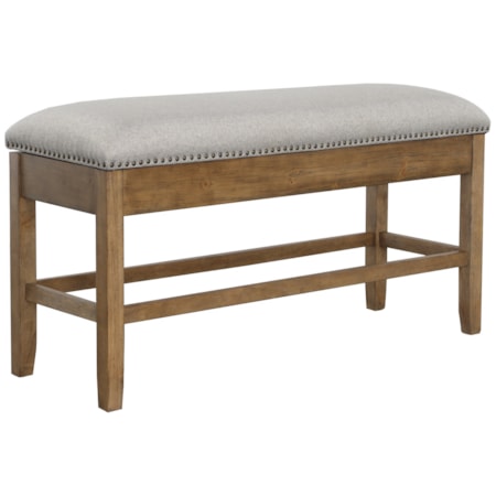 Upholstered Counter-Height Storage Bench