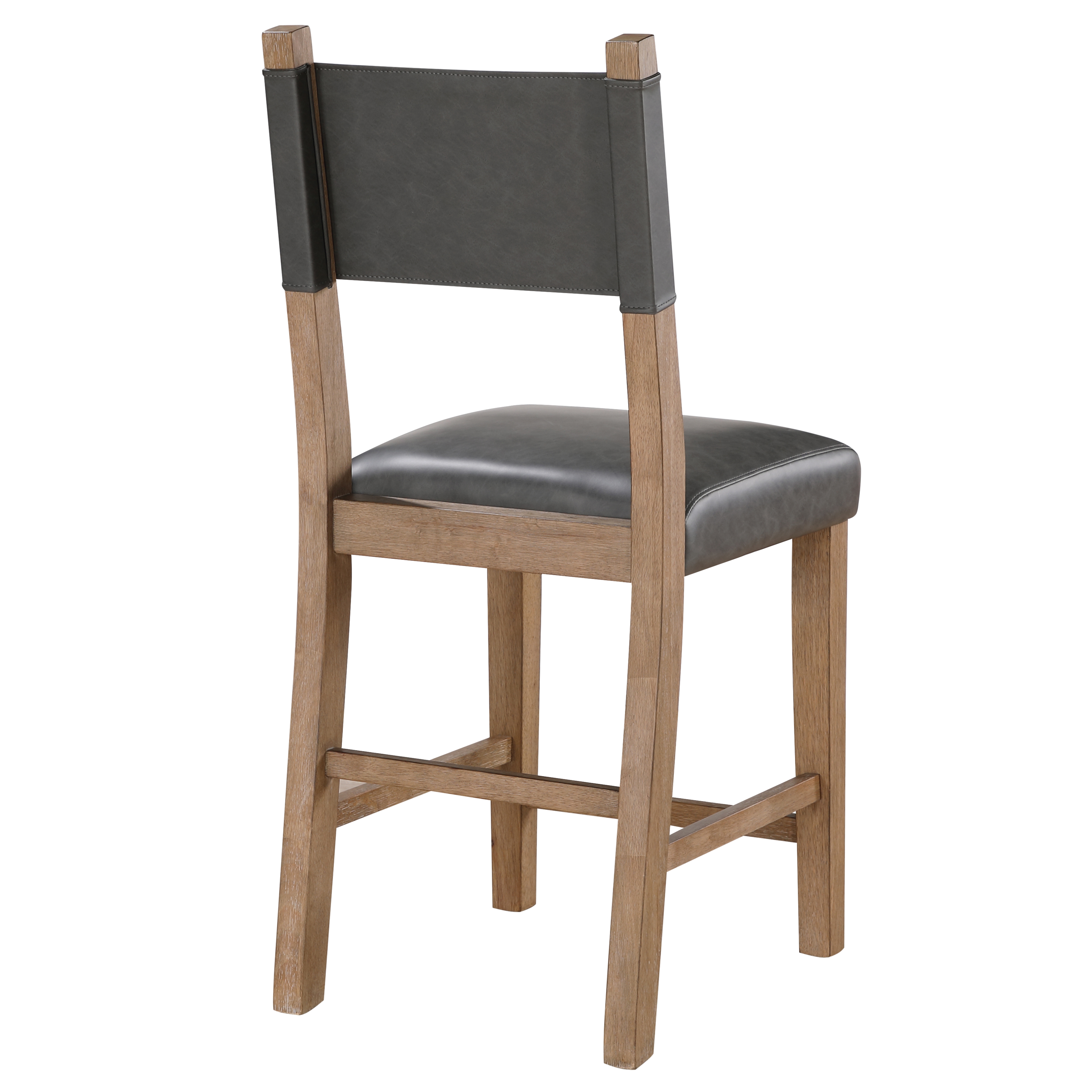 Faux-Leather Open-Back Counter Chair