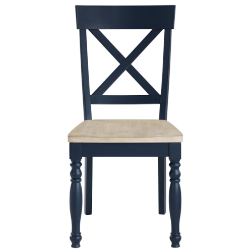 Farmhouse X-Back Side Chair w/Turned Front Legs