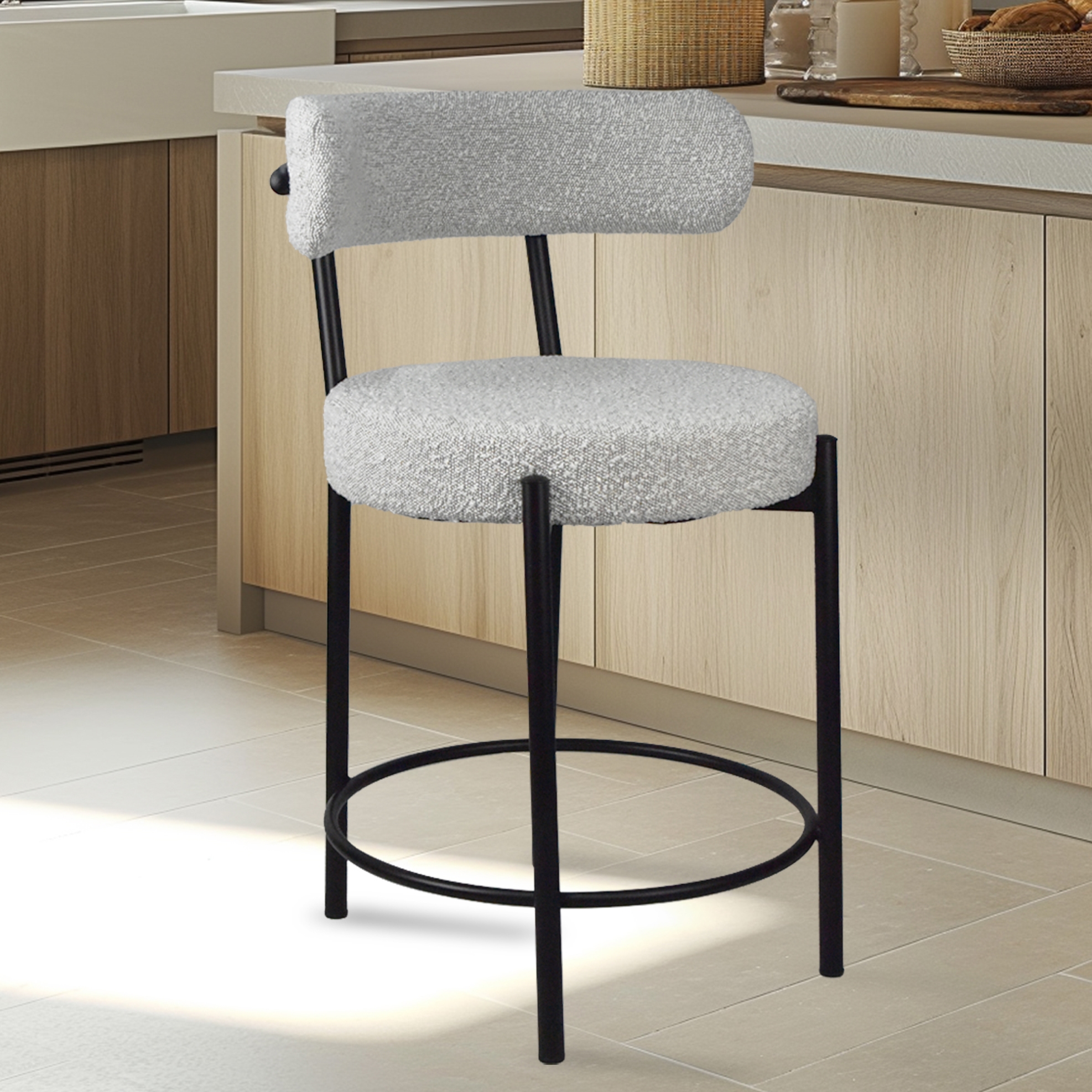 Steve Silver Maya Upholstered Counter Chair w/Ergonomic Back