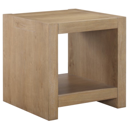 24" Square Open-Shelf Side Table